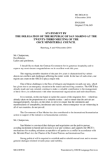 Statement by H.E. Elena Molaroni Berguido, Ambassador