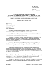   Statement by H.E. Jean Asselborn, Minister for Foreign Affairs, Minister of Immigration and Asylum