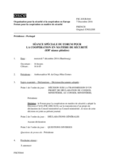 Journal de la 838ème séance spéciale du Forum