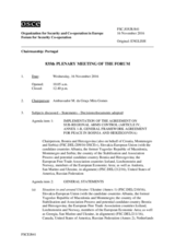 Journal of the 835th Plenary Meeting of the Forum for Security Co-operation