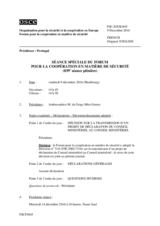 Journal de la 839ème séance spéciale du Forum