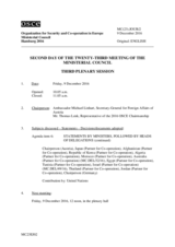 MC(23).JOUR/2 - Second Day of the 23rd Meeting of the Ministerial Council 