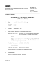 Journal de la 1123ème séance spéciale du Conseil permanent