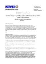 Statement by H.E. Frank-Walter Steinmeier, OSCE Chairperson-in-Office