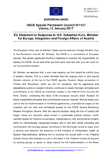 Statement by the Maltese EU Presidency in response to the address by the Chairperson-in-Office of the OSCE, Federal Minister for Europe, Integration and Foreign Affairs of Austria, H.E. Sebastian Kurz