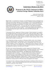 Statement by the Delegation of the United States of America in response to the address by the Chairperson-in-Office of the OSCE, Federal Minister for Europe, Integration and Foreign Affairs of Austria, H.E. Sebastian Kurz