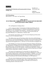 Erklärung zum tödlichen Terroranschlag gegen den russischen Botschafter in der Türkei