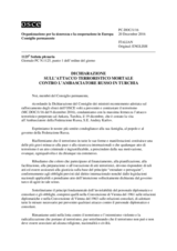 Dichiarazione sull’attentato terroristico mortale contro l’Ambasciatore russo in Turchia