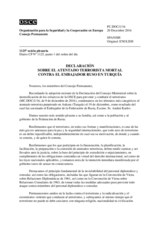 Declaración sobre el atentado terrorista mortal contra el embajador ruso en Turquía