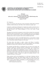 Statement by the Delegation of Armenia on the case of journalist Mr. H. Dink