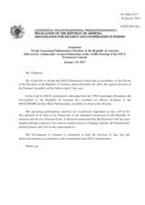 Statement by the Delegation of Armenia on the parliamentary elections in Armenia, to be held on 2 April 2017