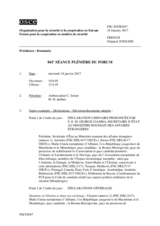 Journal de la 841ème séance plénière du Forum