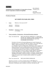 Diario de la 841ª Sesión plenaria del Foro de Cooperación en materia de Seguridad  