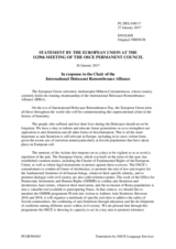 Statement by the Maltese EU Presidency in response to the address by the Chair of the International Holocaust Remembrance Alliance, H.E. Ambassador Mihnea Constantinescu