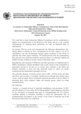 Statement by the Delegation of Armenia in response to the address by the Chair of the International Holocaust Remembrance Alliance, H.E. Ambassador Mihnea Constantinescu