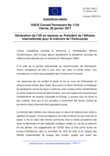 Déclaration de l’UE en réponse au Président de l’Alliance Internationale pour la mémoire de l’Holocauste