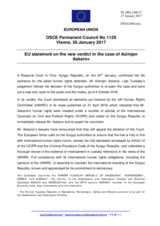 Statement by the Maltese EU Presidency on the case of Mr. A. Askarov in Kyrgyzstan