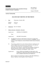 Journal of the 431st Plenary Meeting of the Forum for Security Co-operation