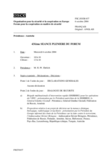 Journal of the 431st Plenary Meeting of the Forum for Security Co-operation (fr)