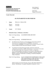Journal of the 431st Plenary Meeting of the Forum for Security Co-operation (de)
