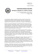 Statement by the Delegation of the United States of America on the recent developments in eastern Ukraine