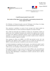 Intervention de Mme Roger-Lacan, ambassadrice, représentante permanente de la France auprès de l’OSCE