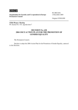 Permanent Council Decision No. 638 - 2004 OSCE Action Plan for the Promotion of Gender Equality