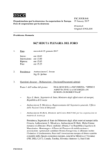 Giornale della 842a Seduta plenaria del Foro di cooperazione per la sicurezza