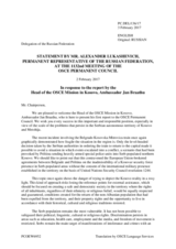 Statement by the Delegation of the Russian Federation in response to the report by the Head of the OSCE Mission in Kosovo, Ambassador Jan Braathu