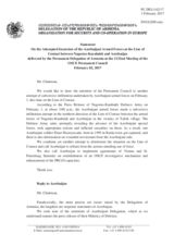 Statement by the Delegation of Armenia on the attempted incursion by Azerbaijani armed forces along the line of contact between Nagorno-Karabakh and Azerbaijan