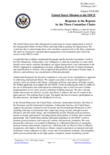 Statement by the Delegation of the United States of America in response to the presentations by the Chairpersons of the Security Committee, of the Economic and Environmental Committee, and of the Human Dimension Committee