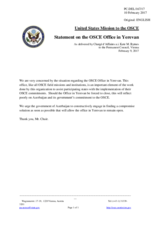 Statement by the Delegation of the United States of America in response to the update by the Secretary General on the open mandate question
