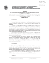 Statement by the Delegation of Armenia on the escalation of the situation along the line of contact between Nagorno-Karabakh and Azerbaijan