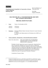 MC(23).JOUR/1 - First Day of the 23rd Meeting of the Ministerial Council 