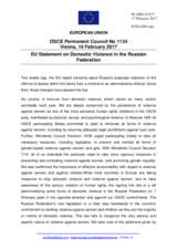 Statement by the Maltese EU Presidency on the domestic violence in the Russian Federation