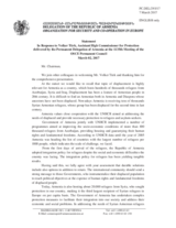 Statement by the Delegation of Armenia in response to the address by UNHCR Assistant High Commissioner for Protection, H.E. Volker Türk