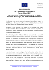 Statement by the Maltese EU Presidency in response to the report by the Head of the OSCE Mission to Montenegro, Ambassador Maryse Daviet