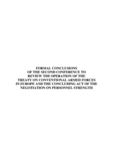 Formal Conclusions of the Second Conference to Review the Operation of the Treaty on Conventional Armed Forces in Europe and the Concluding Act of the Negotiation on Personnel Strength