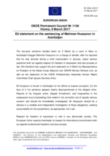 Statement by the Maltese EU Presidency on the call for the release of Mr. M. Huseynov in Azerbaijan