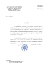 Response by the Delegation of Monaco to the Questionnaire on the Code of Conduct on Politico-Military Aspects of Security Information Exchange on the Code of Conduct on Politico-Military Aspects of Security