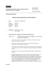 Journal of the 849th Plenary Meeting of the Forum for Security Co-operation