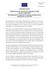 Statement by the Maltese EU Presidency in response to the closing remarks by the Chairperson of the FSC, H.E. Ambassador Cristian Istrate