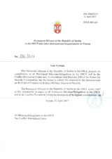 Response by the Delegation of Serbia to the Questionnaire on the Code of Conduct on Politico-Military Aspects of Security