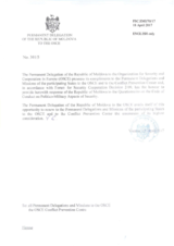 Response by the Delegation of Moldova to the Questionnaire on the Code of Conduct on Politico-Military Aspects of Security