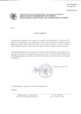 Response by the Delegation of Armenia to the Questionnaire on the Code of Conduct on Politico-Military Aspects of Security