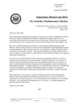 Statement by the Delegation of the United States of America on the parliamentary elections in Armenia, held on 2 April 2017