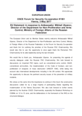 Statement by the Maltese EU Presidency in response to the opening statement by Ambassador Mikhail Ulyanov, Director of the Department for Non-Proliferation and Arms Control, Ministry of Foreign Affairs of the Russian Federation