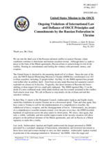 Statement by the Delegation of the United States of America on the Russia’s ongoing aggression against Ukraine and illegal occupation of Crimea