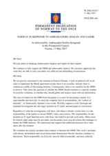 Statement by the Delegation of Norway in response to the update by Ambassador Martin Sajdik and to the report by Ambassador Ertugrul Apakan