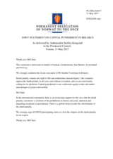 Statement by the Delegation of Norway, also on behalf of Iceland, Liechtenstein, San Marino and Switzerland, on the death penalty in Belarus